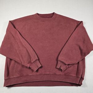 American Eagle Women's Pullover Sweater Crew Neck Oversized Size Small Burgundy